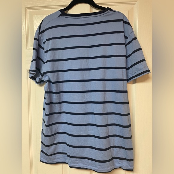 Polo Ralph Lauren Custom Slim-Fit Crewneck Short-Sleeve Blue Stripe Tee Size XL - Picture 3 of 5
